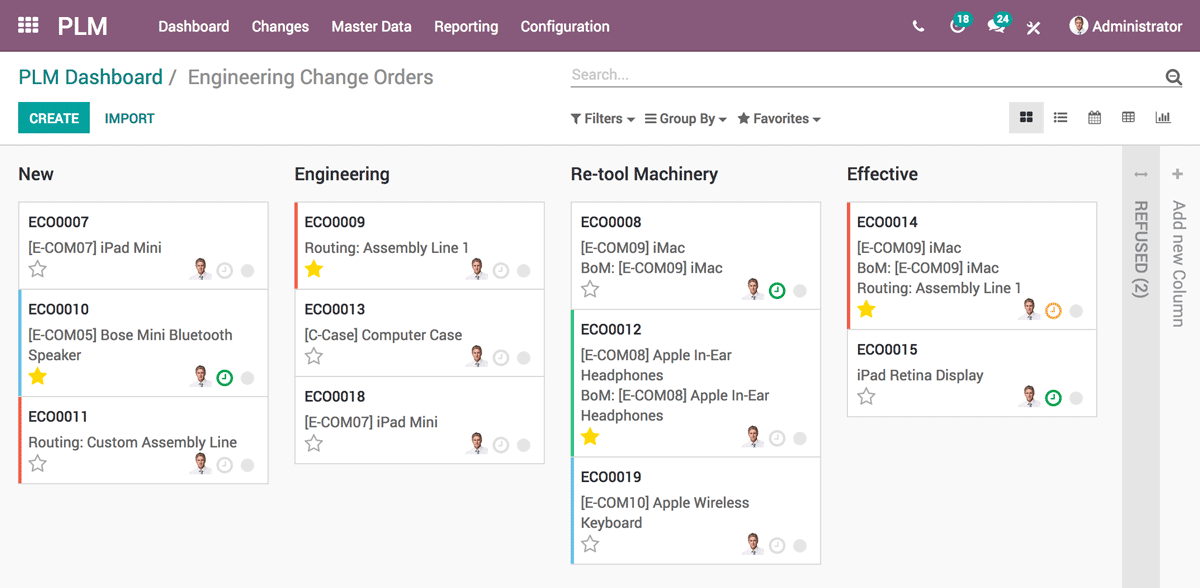 Odoo Product Lifecycle Management